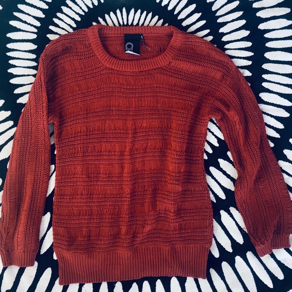 Red Burnt Orange ARO Sweater Size M